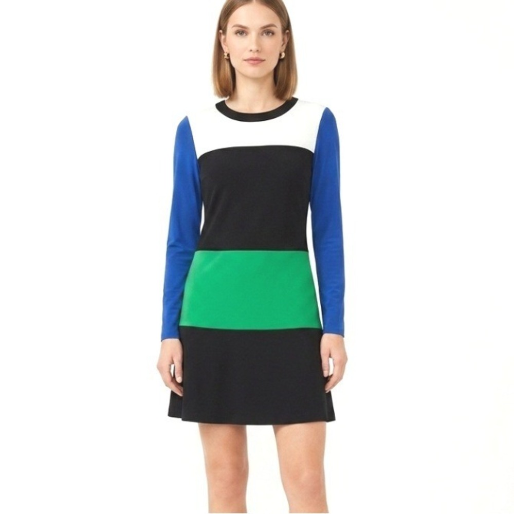 Michael Kors Colorblock Dress Womens 8 Multicolor Color Block‎ Modern Shift Mod